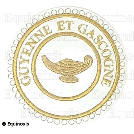 Badge / Macaron GLNF – Grande tenue provinciale – Grand Précepteur – Guyenne et Gascogne – Brodé machine